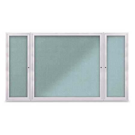 United Visual Products Indoor Enclosed Combo Board, 48"x36", Gold Frame/Green & Cloud UVCB4836G-GREEN-CLOUD